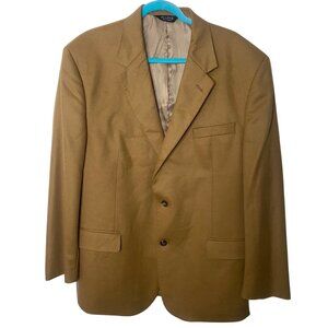 Jos A Bank Cashmere Sport Coat Blazer Mens 46R Tan Jacket Soft Career Business O